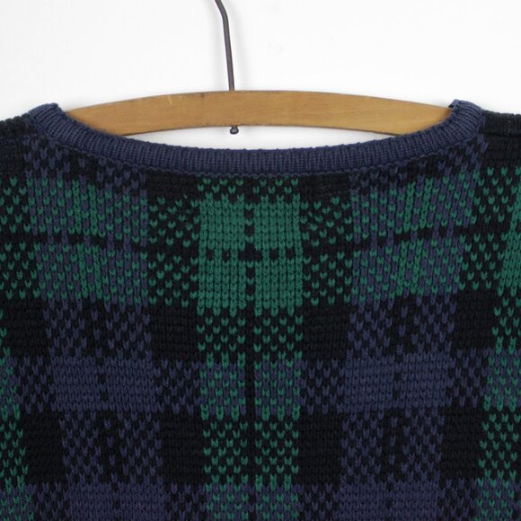 Vintage 90s Plaid Cardigan with Pockets Size Large - Picture 9 of 10